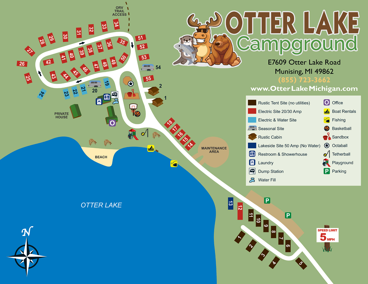 Otter Lake Campground Site Map