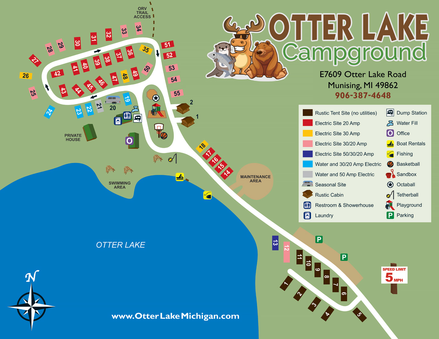 Otter Lake Campground Site Map